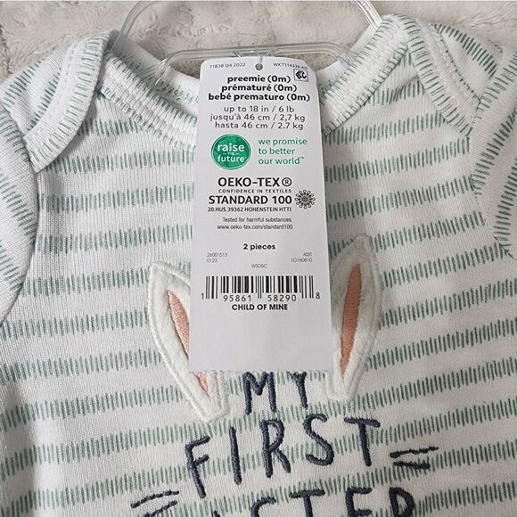 Nwt Carter's Child of Mine Baby Unisex Easter Outfit Bundle, Size Preemie - Picture 8 of 10